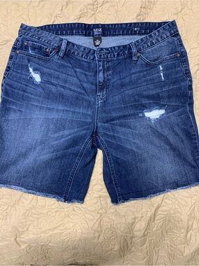 ana Distressed Denim Shorts.